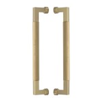 M Marcus Heritage Brass Back to Back Door Pull Handle Bauhaus Knurled Design 330mm length